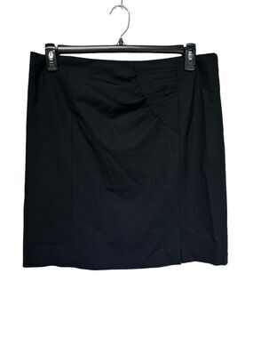 Hugo Boss black Wool Hip Bow Pleated mini skirt Size 8